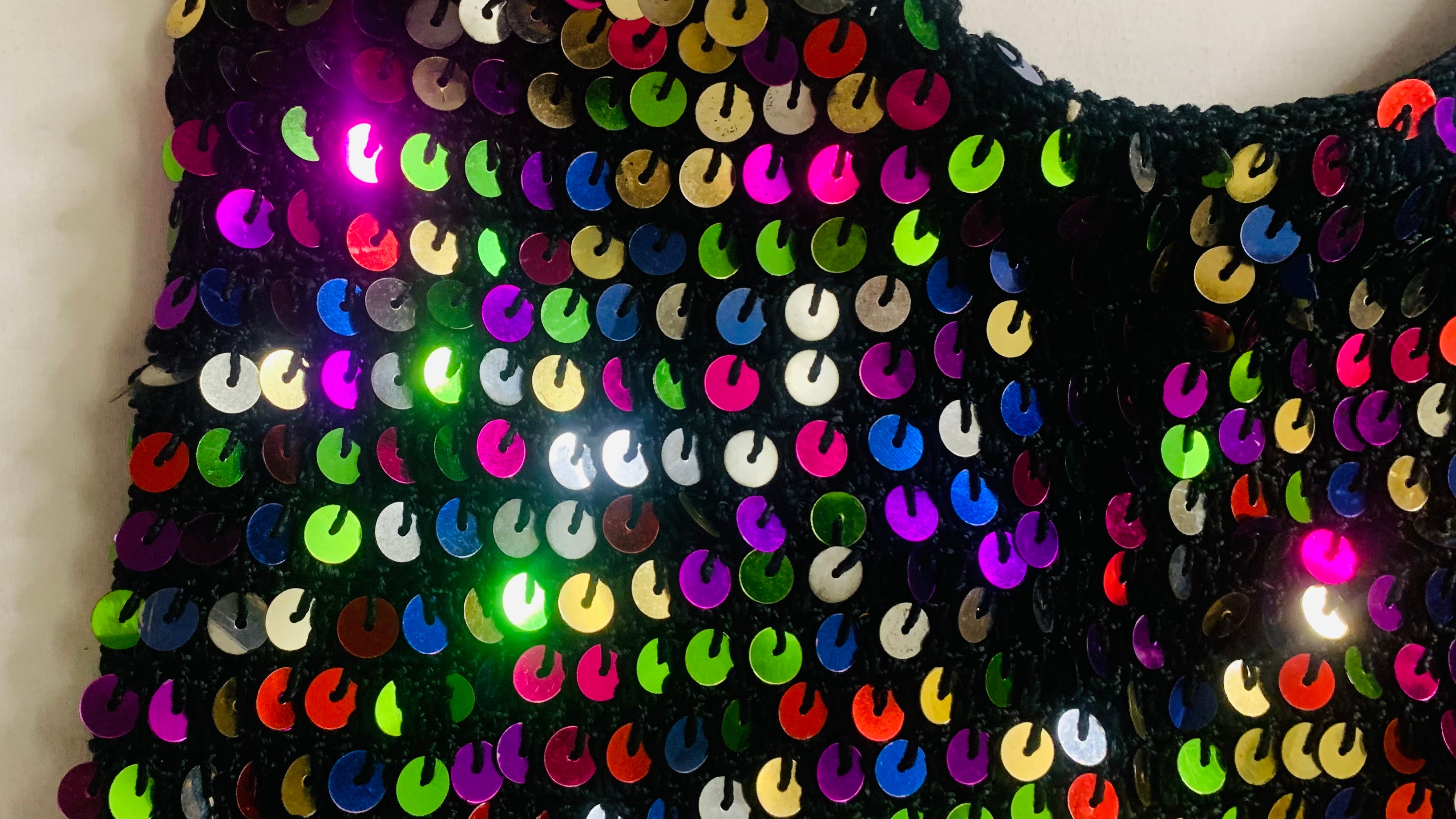 Sac Vintage en Crochet et Sequins Multicolores