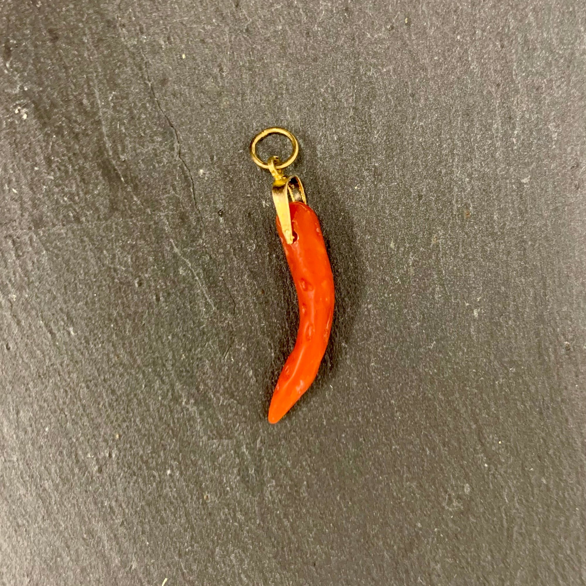 Pendentif Corne corail Rouge