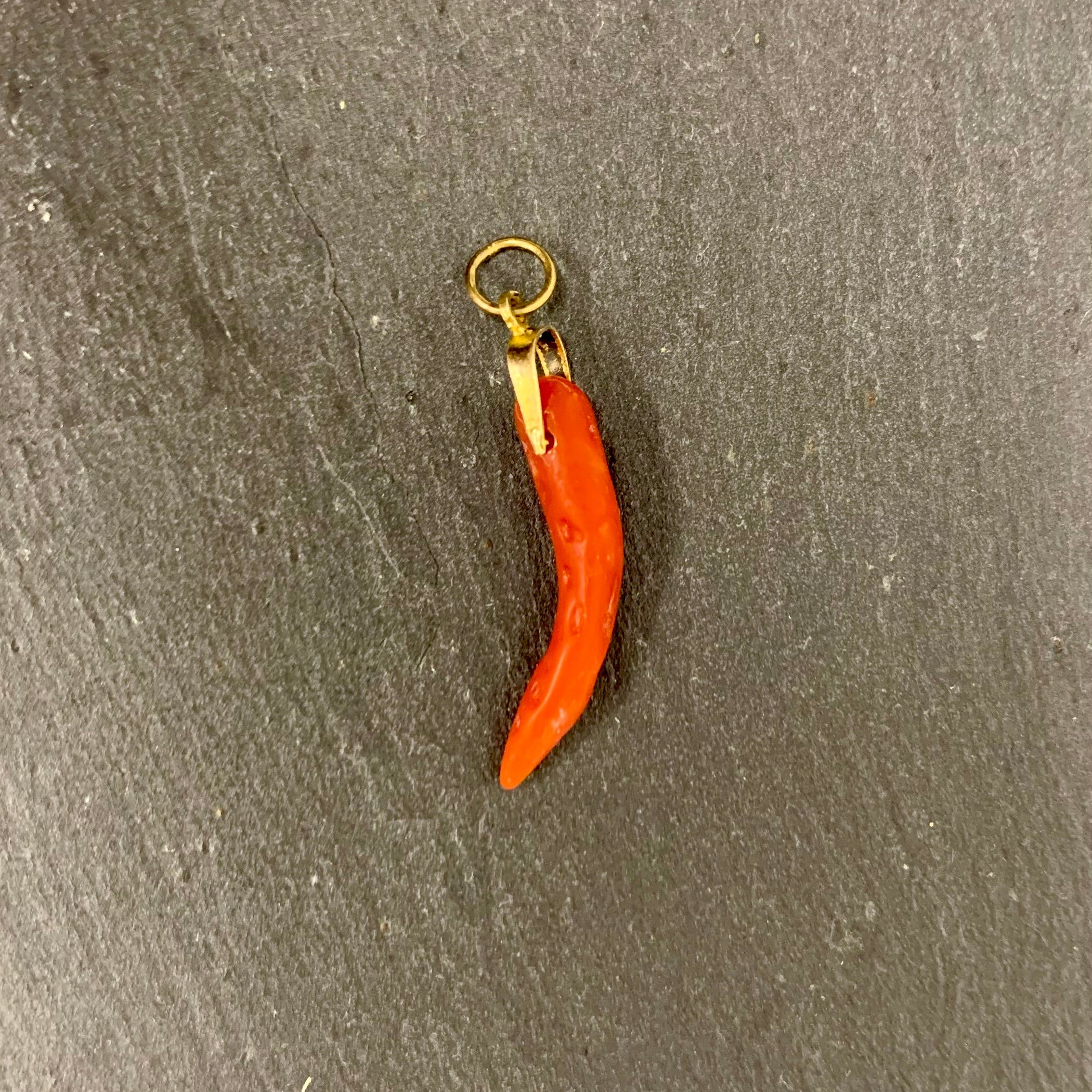 Pendentif Corne corail Rouge