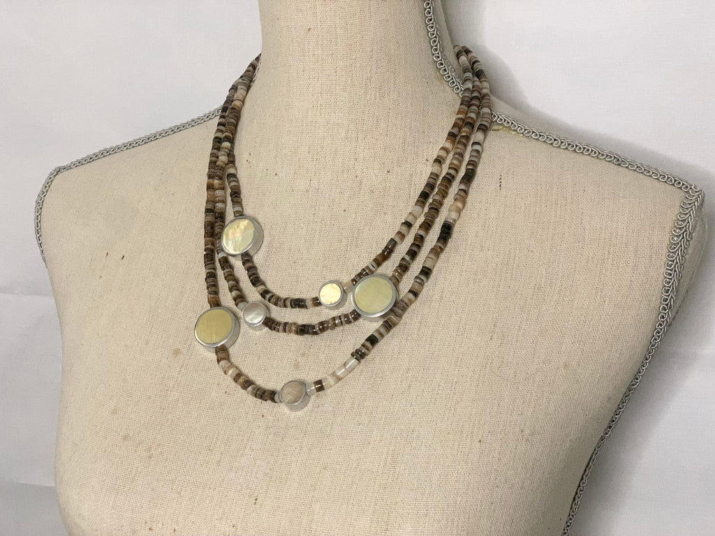 Collier Perle de Coquillage - 3 Brins