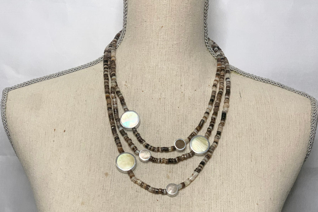Collier Perle de Coquillage - 3 Brins